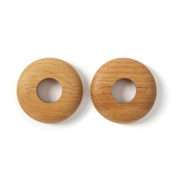 15mm Oak Pipe Covers (Set of 2) – 10mm Thick, Lacquered Finish