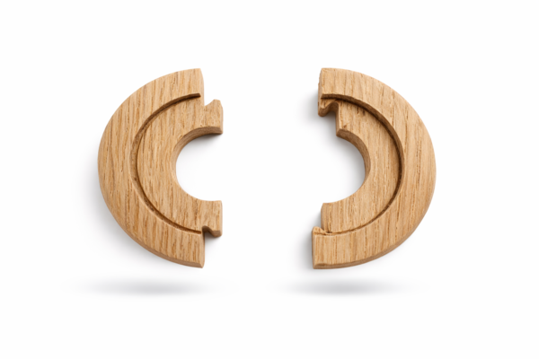 Solid Oak Radiator Pipe Covers (15mm) – 10mm High Profile, Raw Prefinished (Pack of 2)