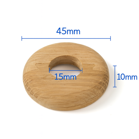 Solid oak radiator pipe cover 15mm 10mm high profile raw prefinished size