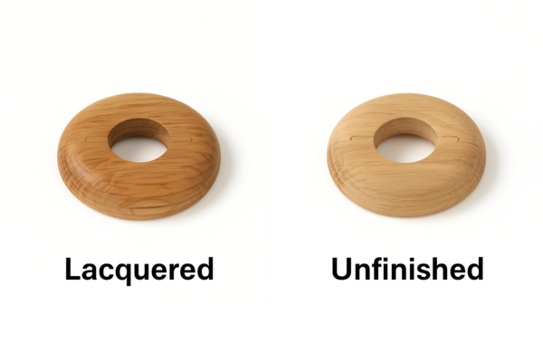 15mm Oak Pipe Covers (Set of 2) – 10mm Thick, Lacquered Finish