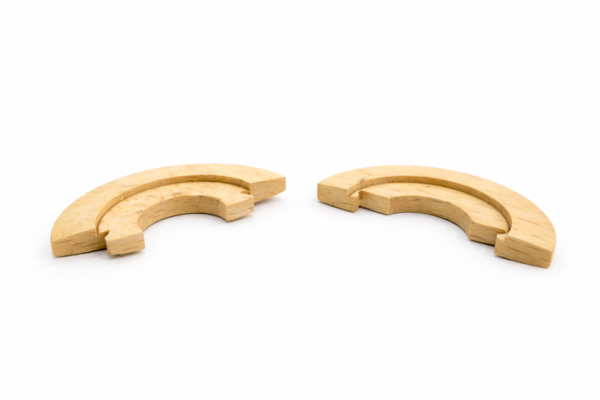 Low Profile Maple Radiator Pipe Collars – Lacquered – 6mm Thick – Set of 2