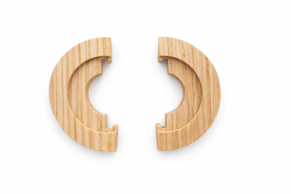 Low Profile Maple Radiator Pipe Collars – Lacquered – 6mm Thick – Set of 2