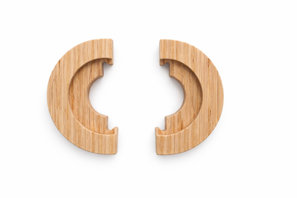 Solid Oak Radiator Pipe Covers (Pair) – 6mm Low Profile – Raw Natural (15mm)