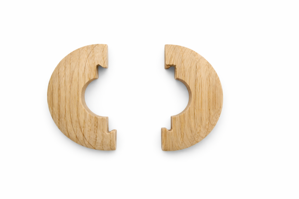 Solid Oak Radiator Pipe Covers (Pair) – 6mm Low Profile – Raw Natural (15mm)