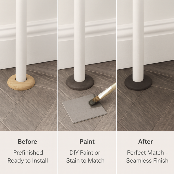 Solid Oak Radiator Pipe Covers (Pair) – 6mm Low Profile – Raw Natural (15mm)