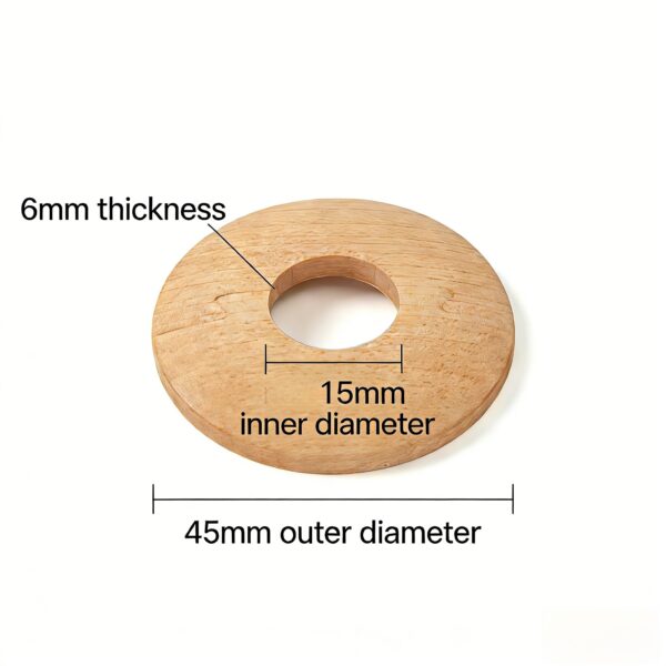 Low Profile Maple Radiator Pipe Collars – Lacquered – 6mm Thick – Set of 2