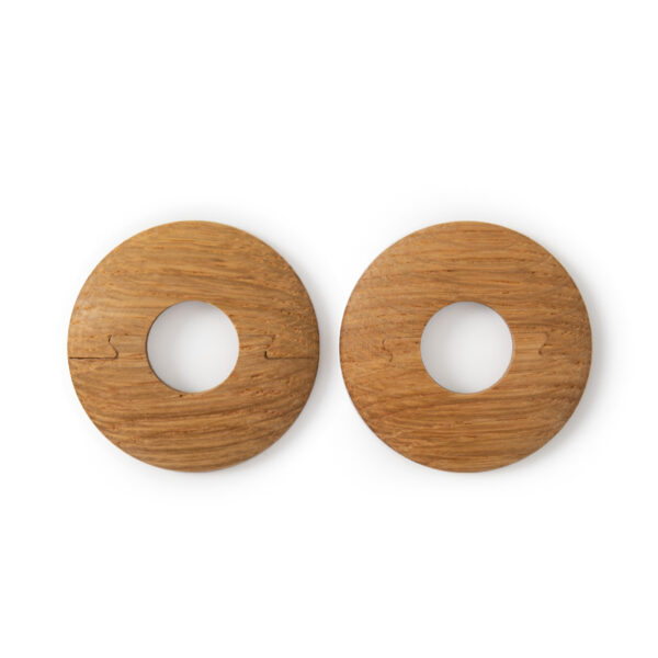 15mm Oak Lacquered Radiator Pipe Covers (Set of 2) – Low Profile 6mm