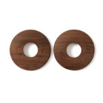 Walnut Radiator Pipe Covers (15mm) – 6mm Low Profile – Set of 2
