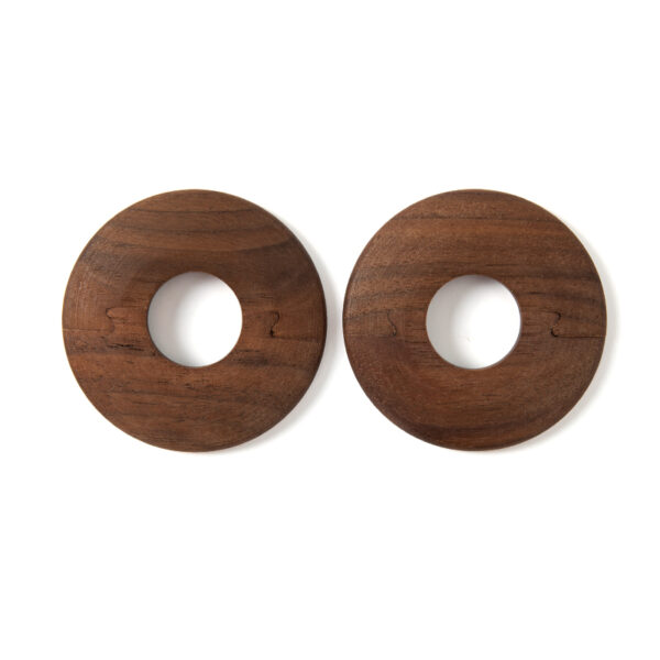Walnut Radiator Pipe Covers (15mm) – 6mm Low Profile – Set of 2