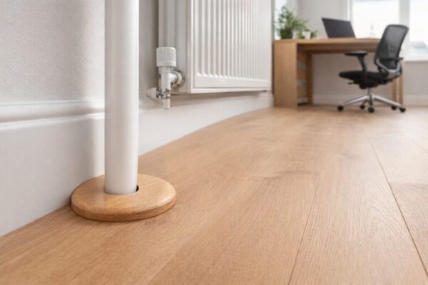 Beech Radiator Pipe Covers (15mm) – 6mm Low Profile – Set of 2