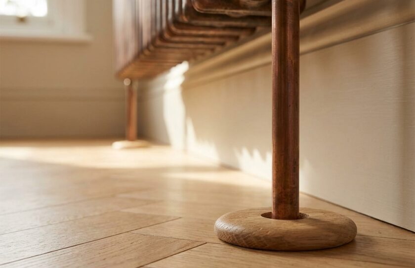 radiator pipe cover oak 6mm thickness fitting on the floor